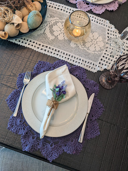 Round Crochet Placemats - Solid Colors