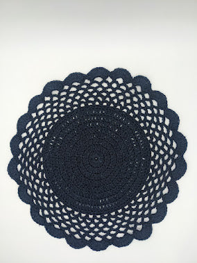 Off White Round Crochet Placemat