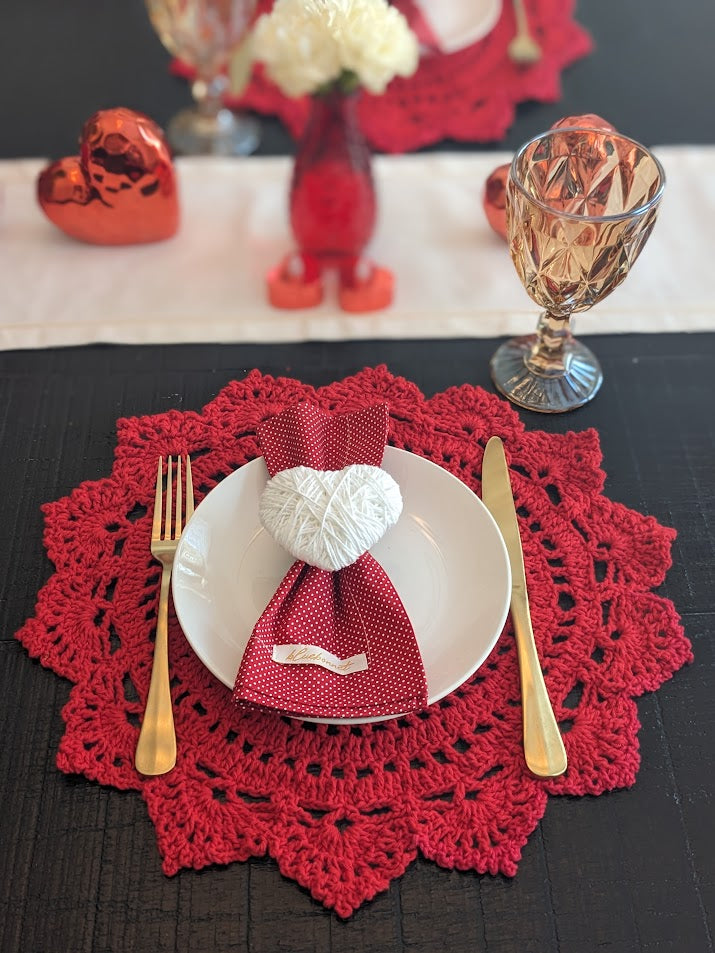 Round Crochet Placemats - Solid Colors
