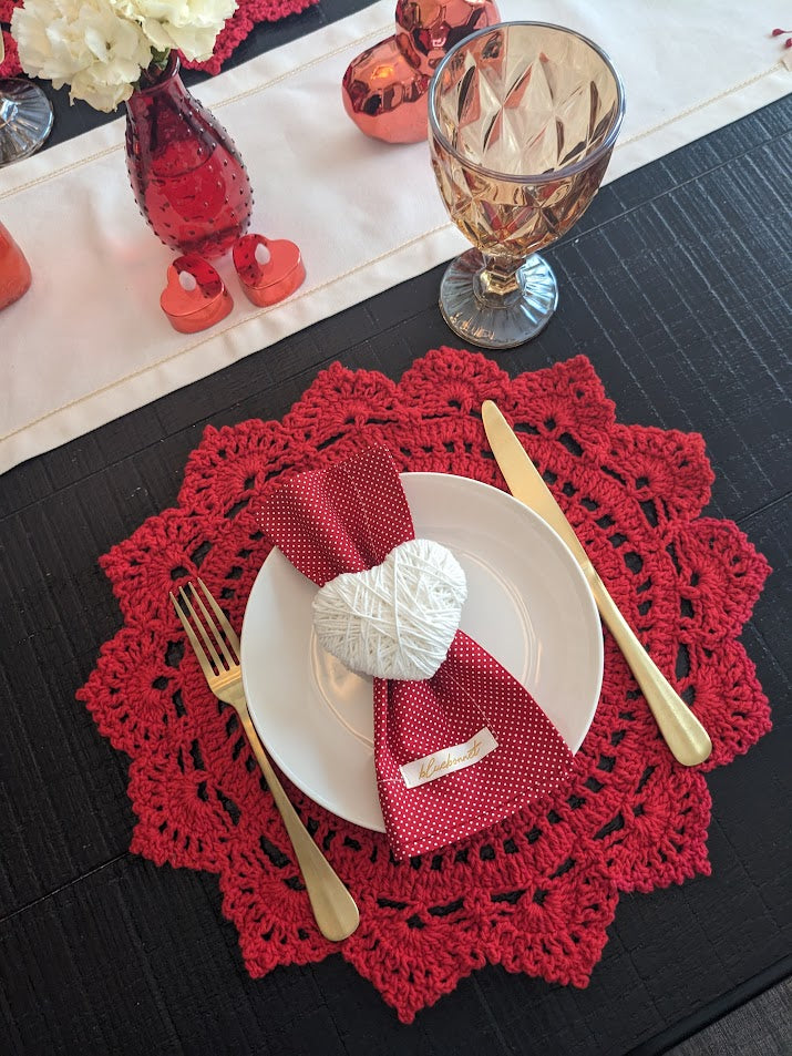 Round Crochet Placemats - Solid Colors