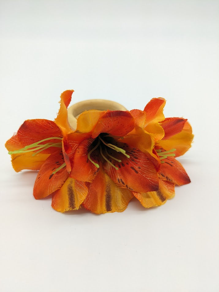 Orange Alstroemerias Napkin Ring