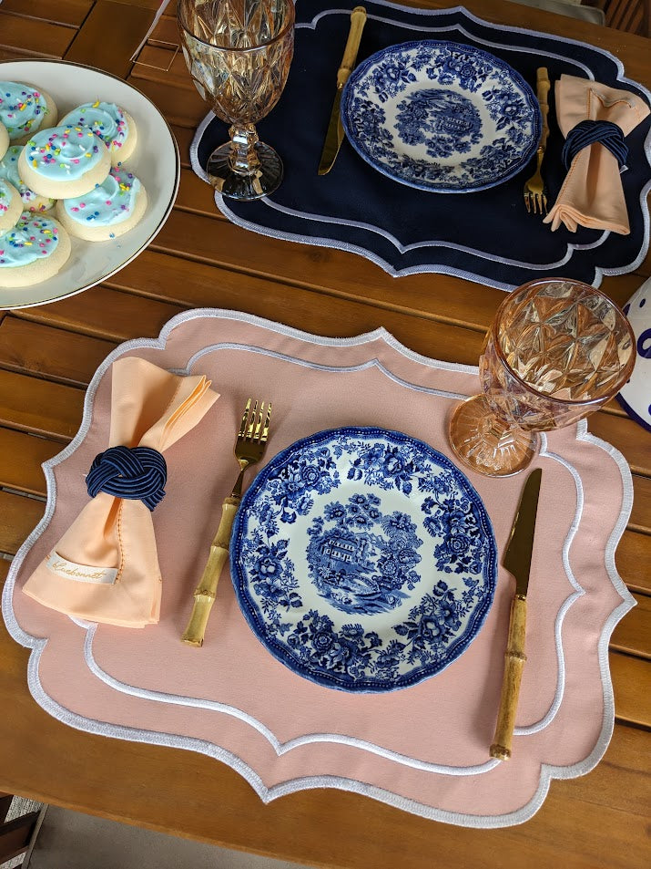 Navy Peach Collection Table Setting