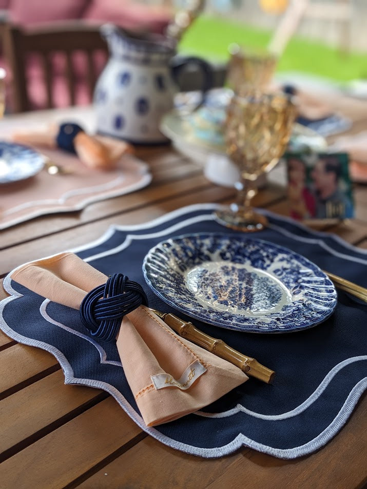 Navy Peach Collection Table Setting