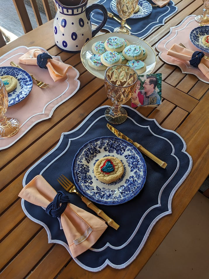 Navy Peach Collection Table Setting
