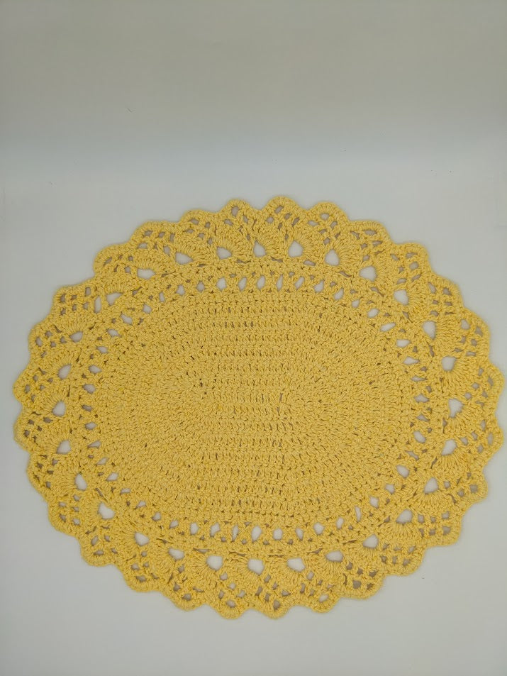 Round Crochet Placemats - Solid Colors