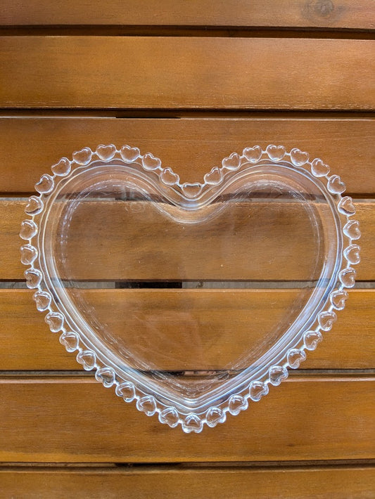 Clear Glass Heart Shaped Dessert Plate