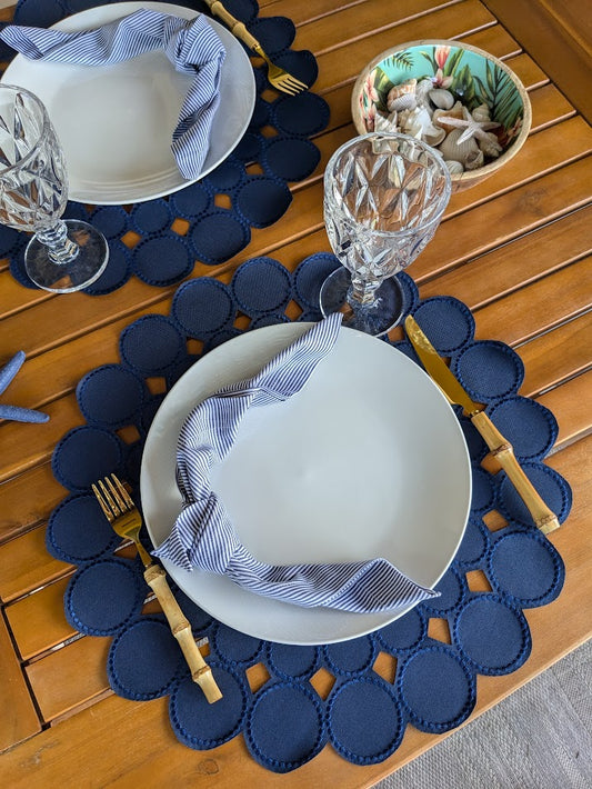 Blue and white stripes napkin