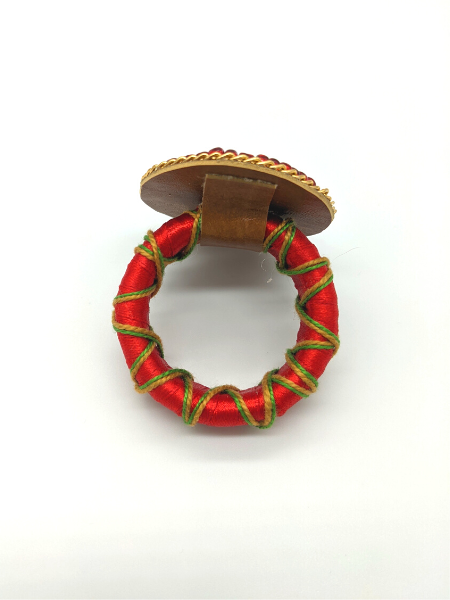 Scarlet Red Beading Napkin Ring