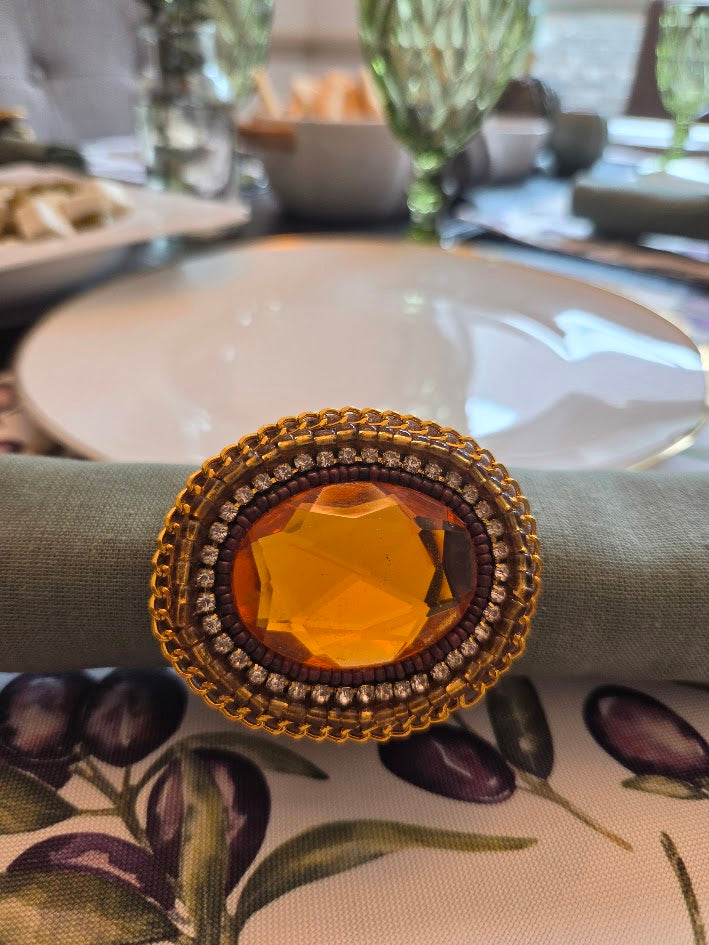 Orange Stone Napkin Ring