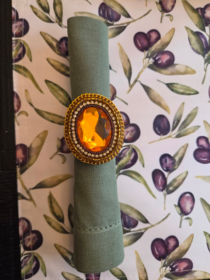 Orange Stone Napkin Ring