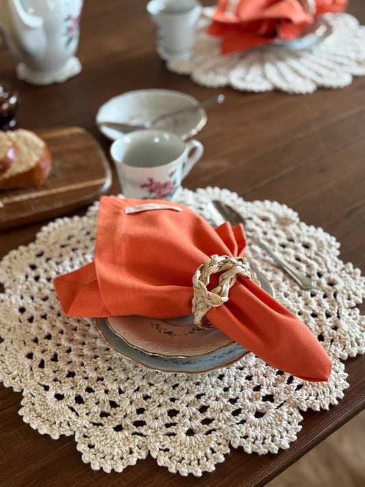 Round Crochet Placemats - Solid Colors