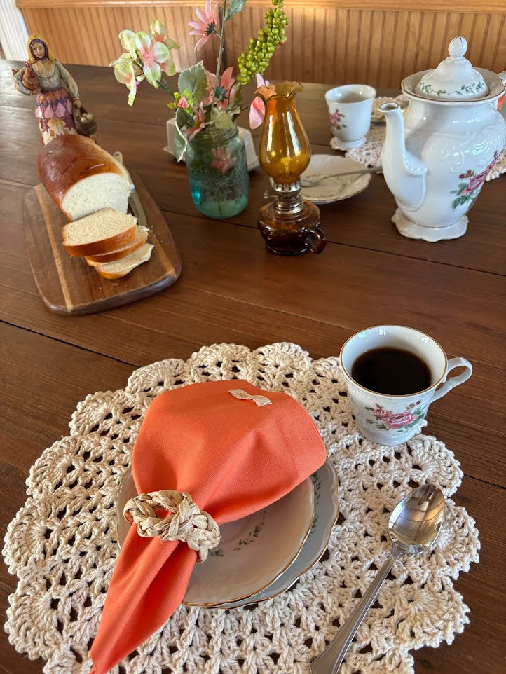 Round Crochet Placemats - Solid Colors