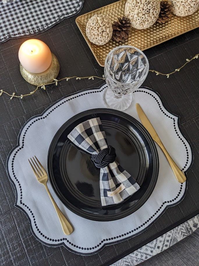 Black and White Checkered Napkin