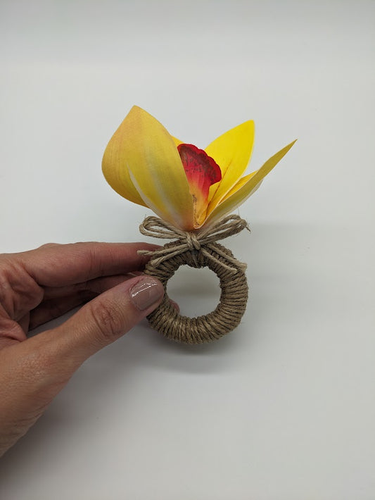 Yellow Orchid Napkin Ring
