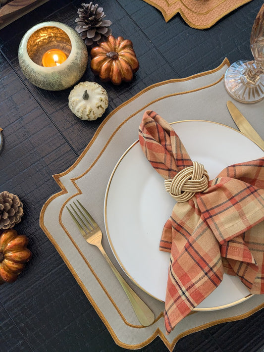 Orange Plaid Napkin