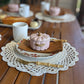 Off White Round Crochet Placemat