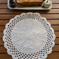 Off White Round Crochet Placemat