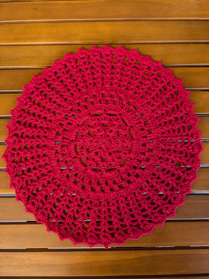 Round Crochet Placemats - Solid Colors