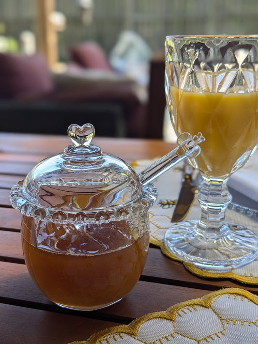 Crystal Honey Pot with Spoon
