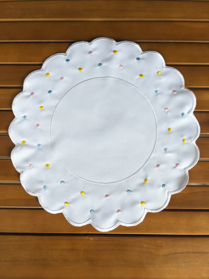 Candy Color Waterproof Scalloped Placemat