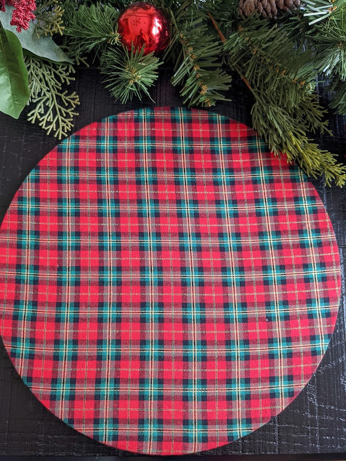 Red & Green Checkers Charger Plate Cover