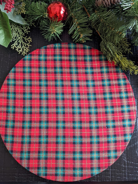 Red & Green Checkers Charger Plate Cover