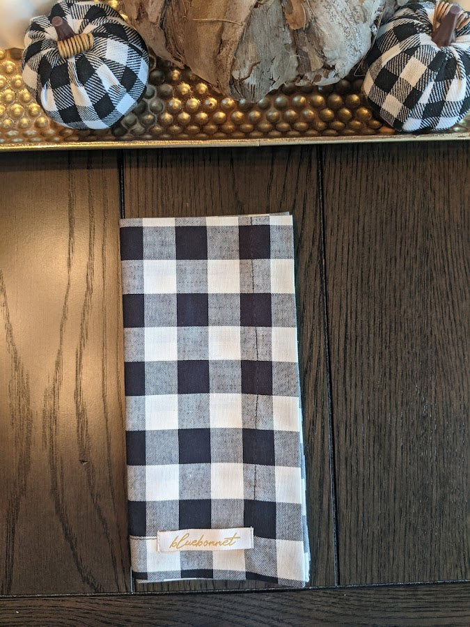 Black and White Checkered Napkin